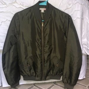 Bomber Jacket Size XS Olive Green